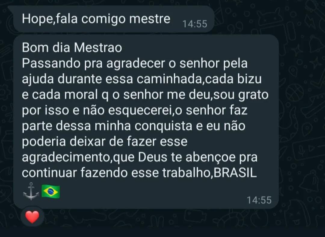 Print de conversa do aluno Marcos